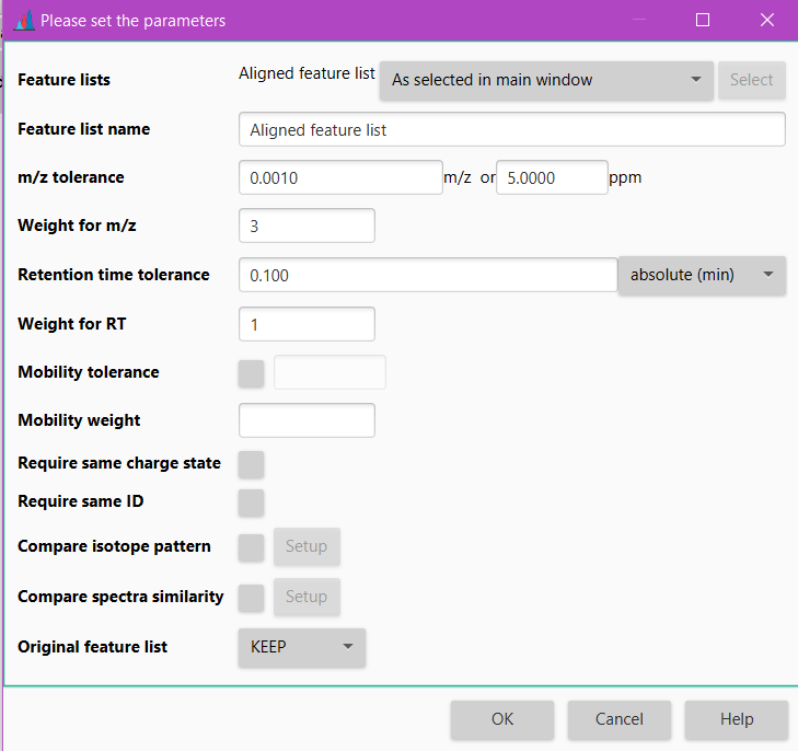 Feature alignment