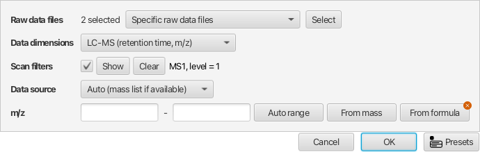 2D visualizer parameters