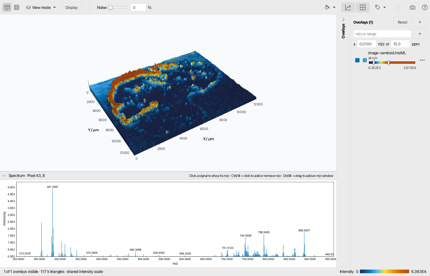 Image in the 3D visualizer