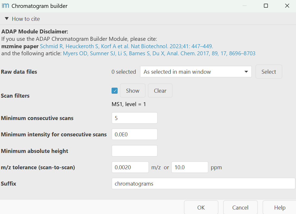 Chromatogram builder